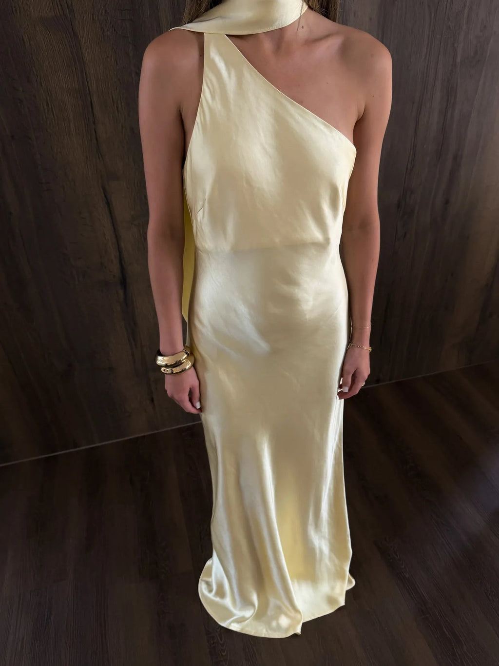 Airuna One-Shoulder Silk Evening Gown - Elegant Occasion Dress for Women - Image 4