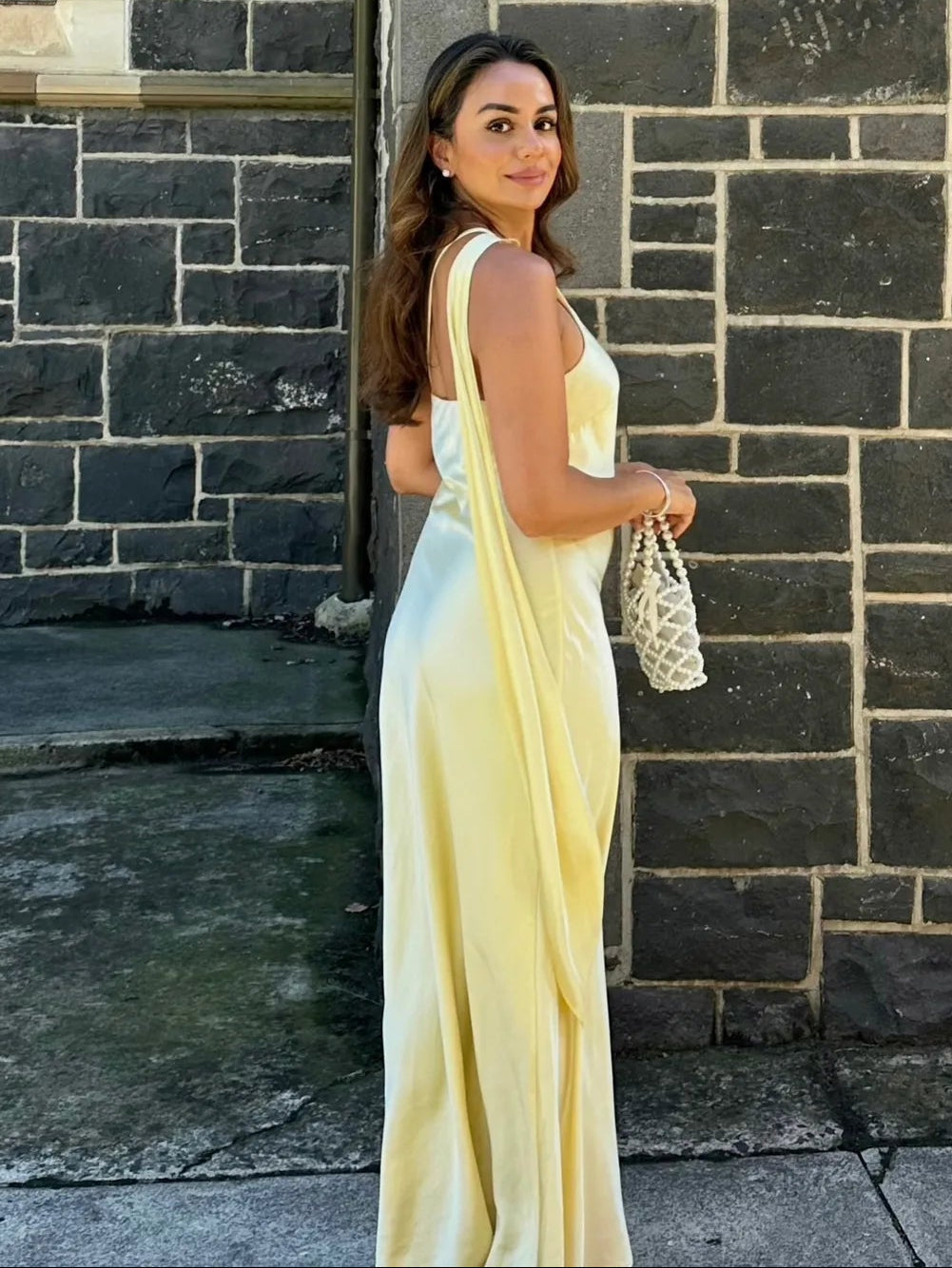 Airuna One-Shoulder Silk Evening Gown - Elegant Occasion Dress for Women - Image 5