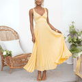 Olivia Flowing Pleated Summer Maxi Dress - Elegant Occasion Dress for Women