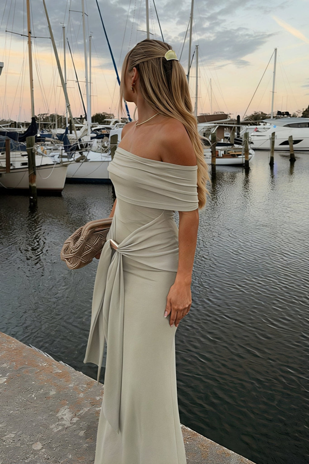 Sophia Off-Shoulder Tie Strap Bodycon Maxi Dress - Elegant Occasion Dress for Women - Image 2
