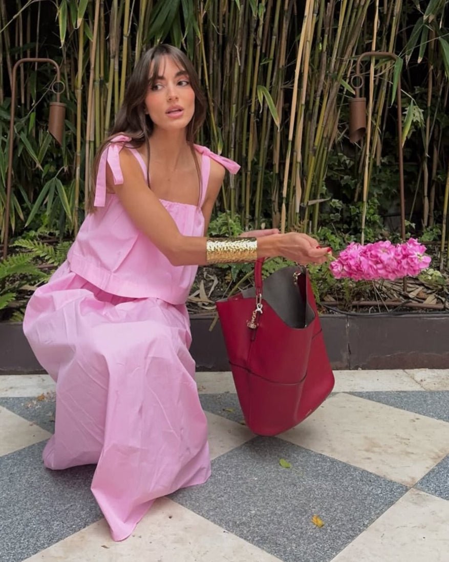 Sophia Pink Bow Tiered Midi Dress - Elegant Occasion Dress for Women - Image 6