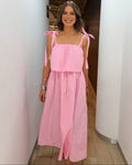 Sophia Pink Bow Tiered Midi Dress - Elegant Occasion Dress for Women - Image 7