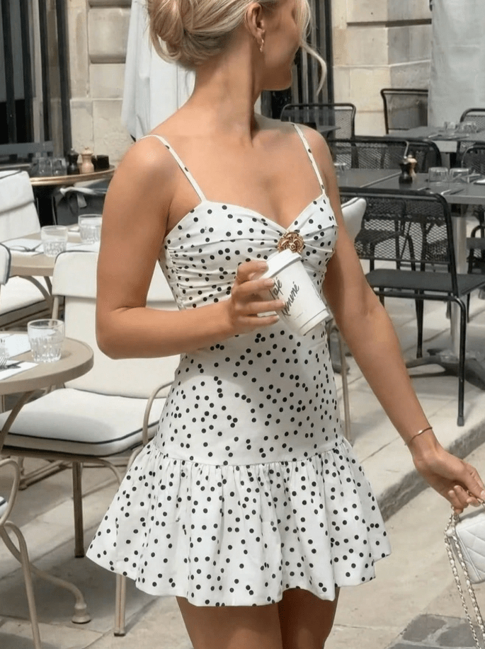 Sophia Polka Dot Mini Dress - Elegant Occasion Dress for Women - Image 2
