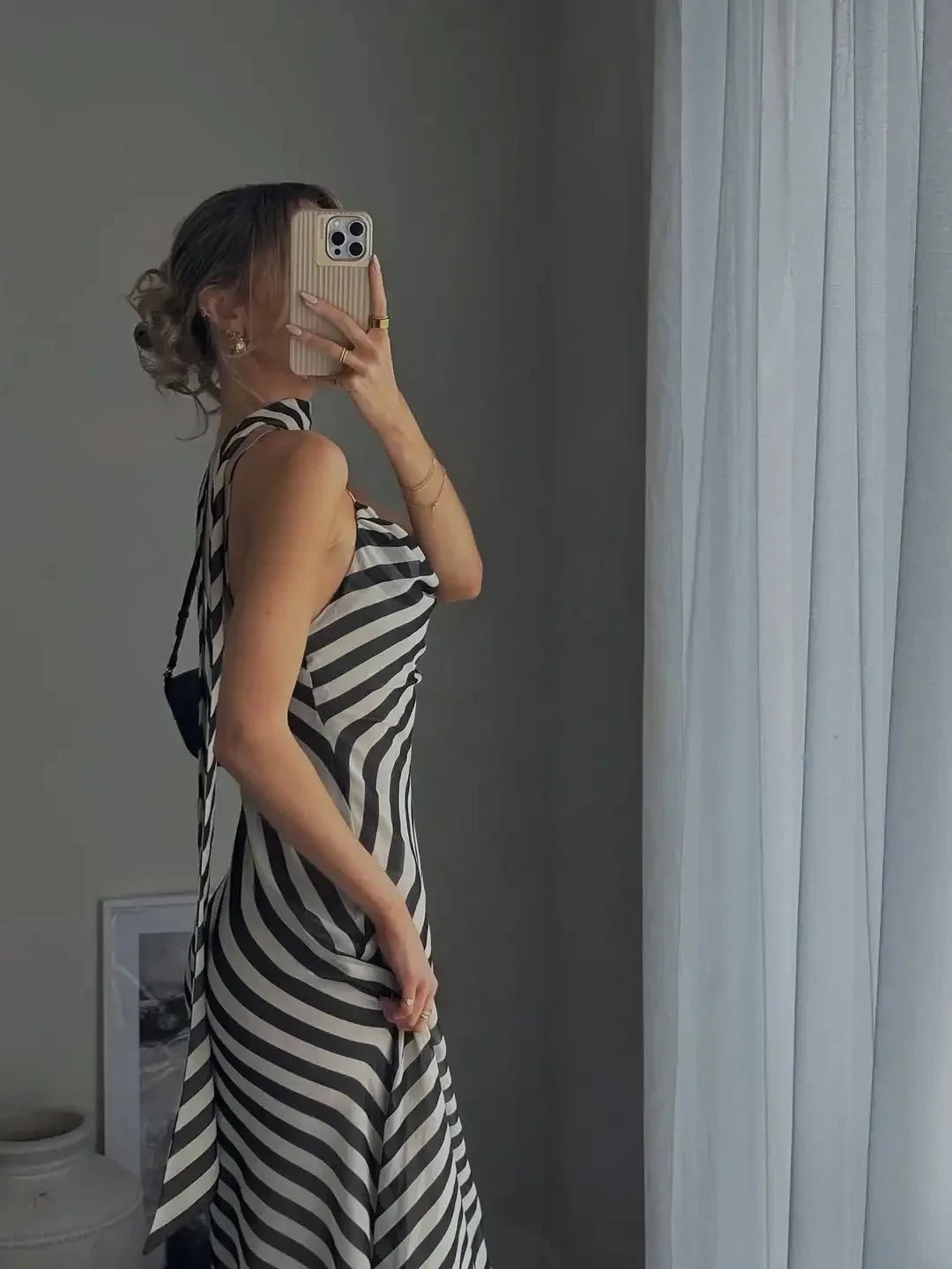 Lola Striped Scarf Maxi Dress - Elegant Occasion Dress for Women - Image 5