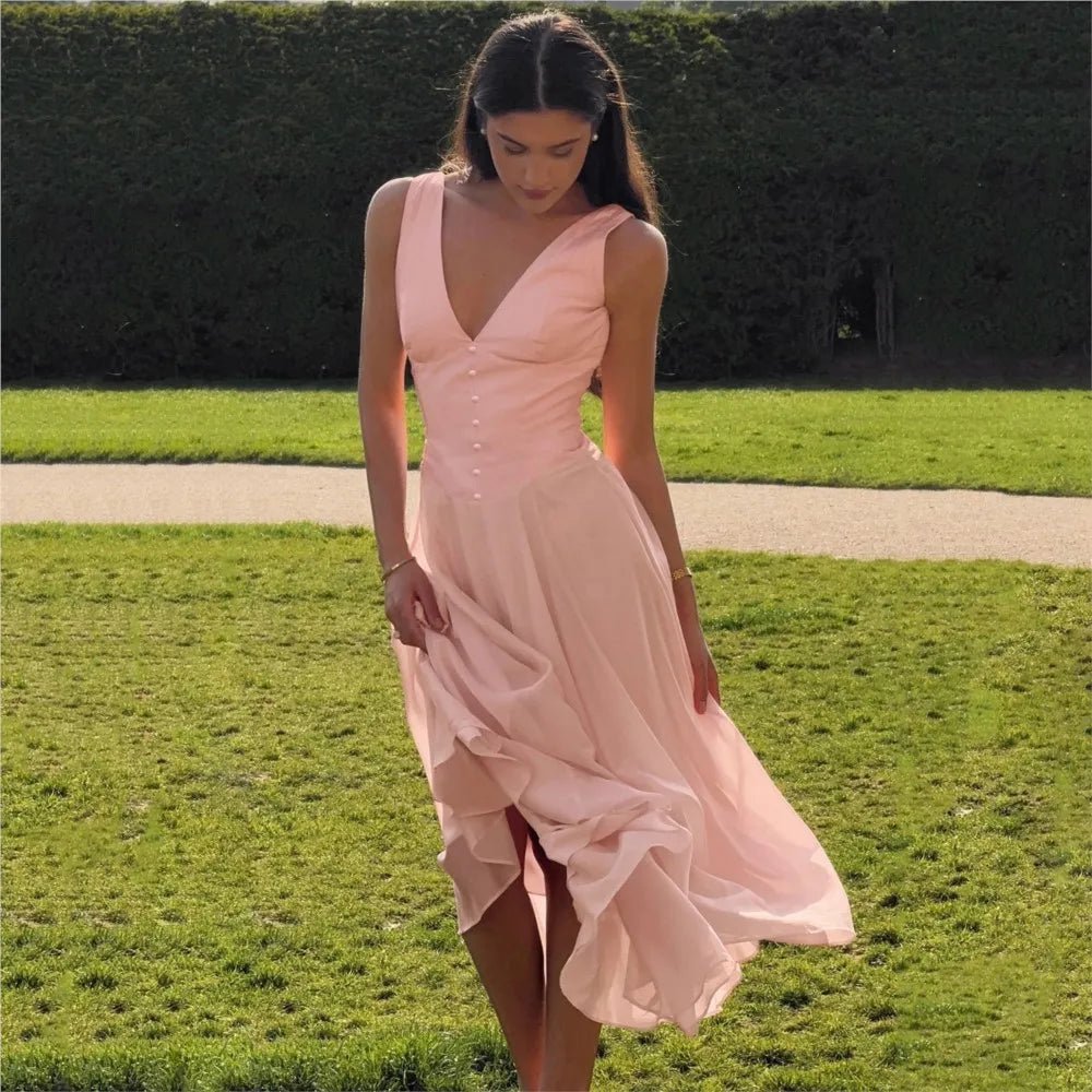 Jessica V-Neck Evening Dress - Elegant Occasion Dress for Women
