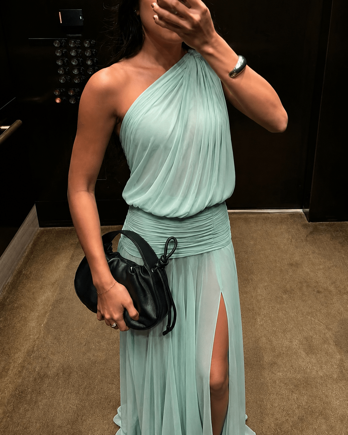 Aishlin One Shoulder Maxi Dress with Slit - Elegant Occasion Dress for Women - Image 3