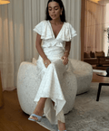 Taylor Ruffle Sleeves Midi Dress - Elegant Occasion Dress for Women - Image 3