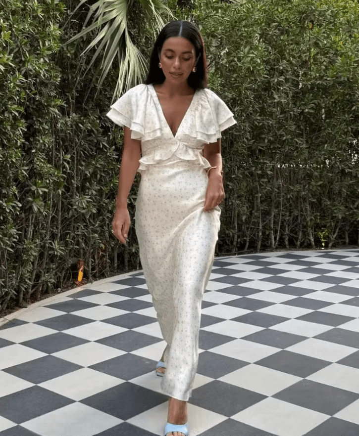 Taylor Ruffle Sleeves Midi Dress - Elegant Occasion Dress for Women