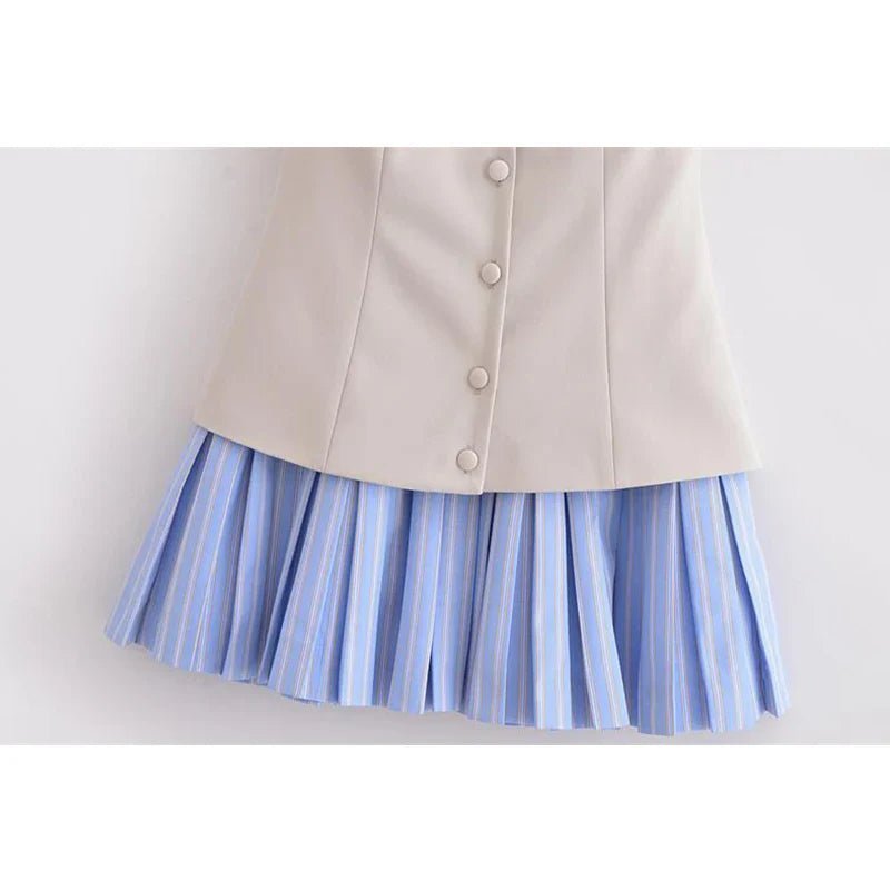 Trina Striped Pleated Corset Mini Dress - Elegant Occasion Dress for Women - Image 14