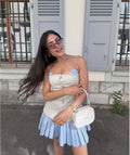 Trina Striped Pleated Corset Mini Dress - Elegant Occasion Dress for Women - Image 2
