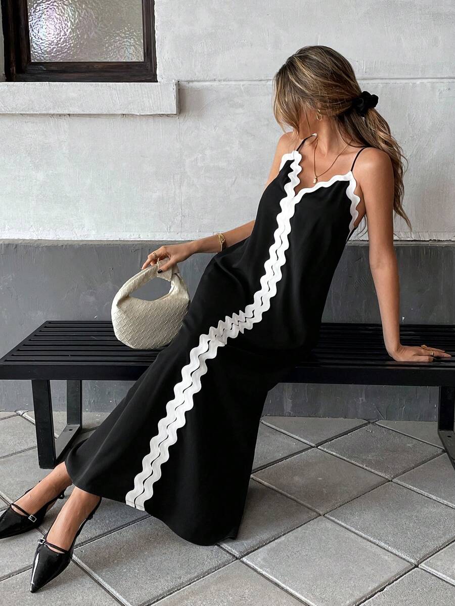 Nina Contrast Maxi Dress - Elegant Occasion Dress for Women - Image 5