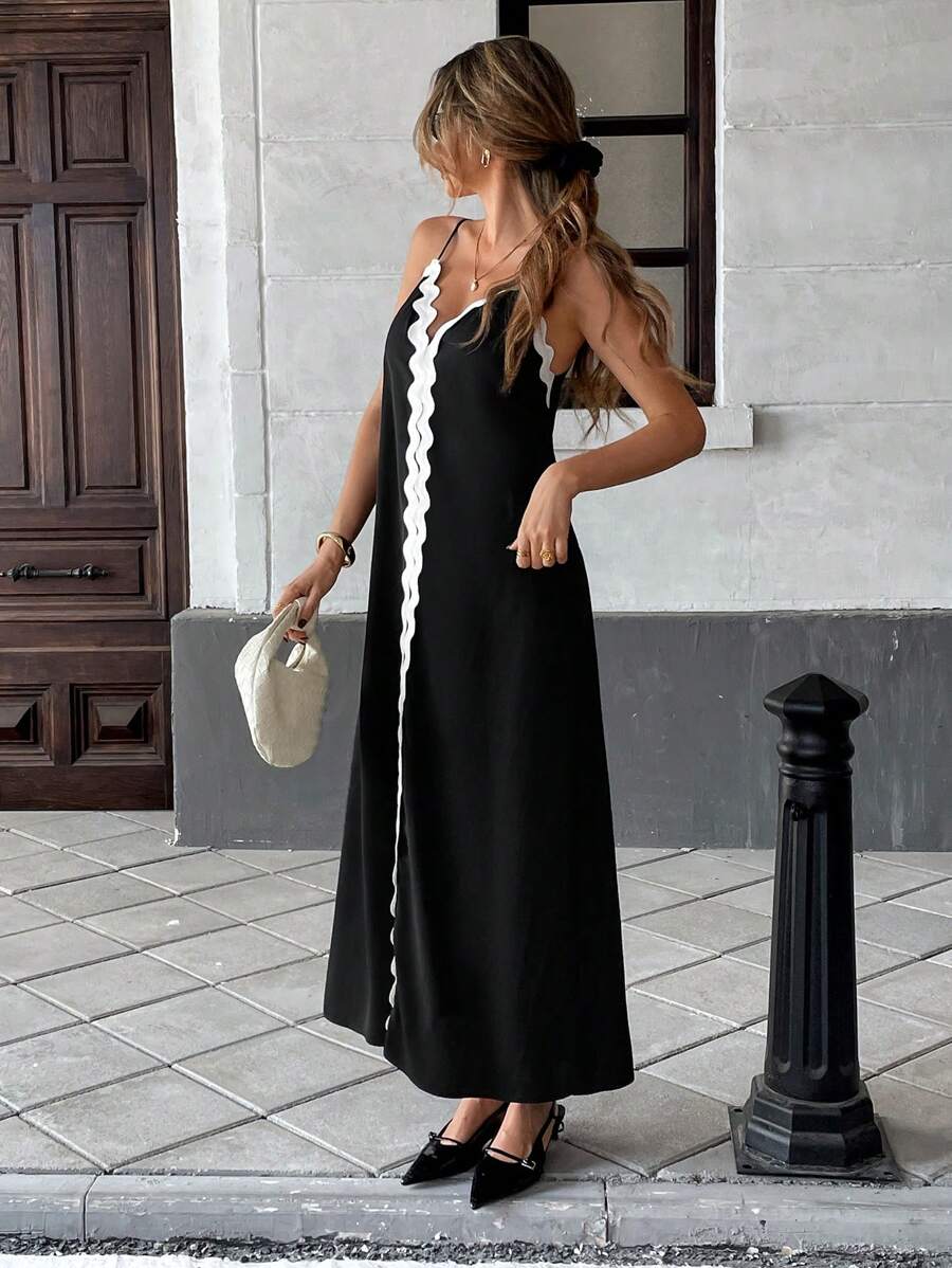 Nina Contrast Maxi Dress - Elegant Occasion Dress for Women - Image 4