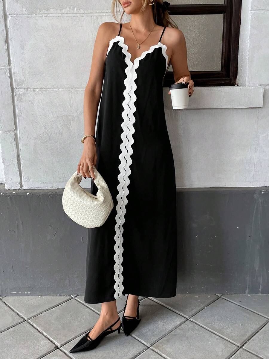 Nina Contrast Maxi Dress - Elegant Occasion Dress for Women - Image 3