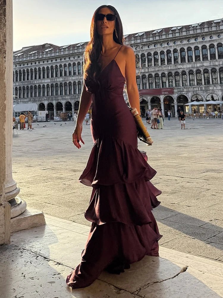 Venetia Ruffled Sling Evening Dress - Elegant Occasion Dress for Women - Image 4