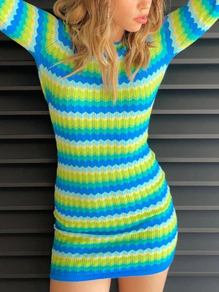 Veronica Striped Backless Mini Dress - Elegant Occasion Dress for Women