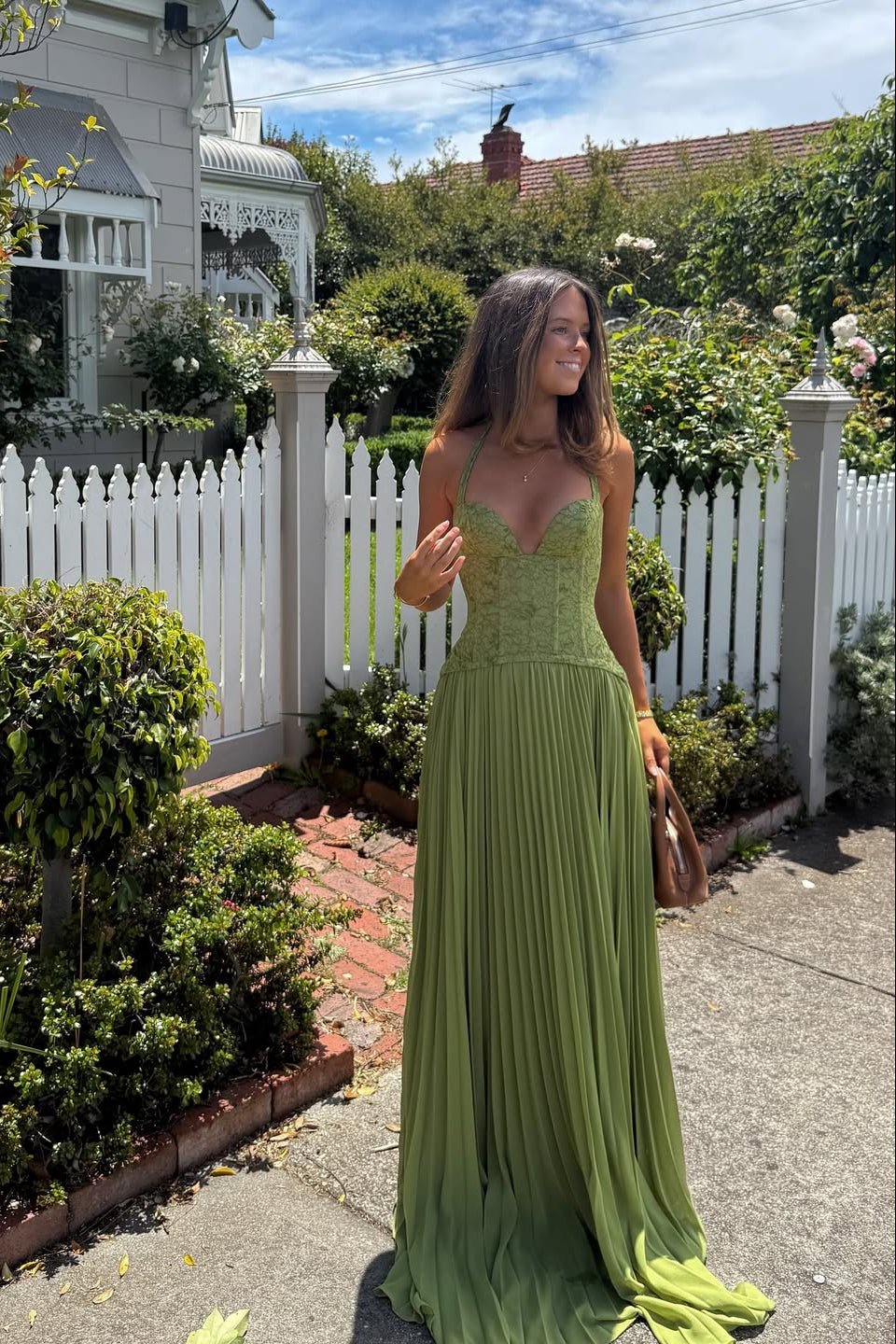 Vivian Elegant Pleated Corset Maxi Dress - Perfect Wedding Guest & Evening Wear - Image 2