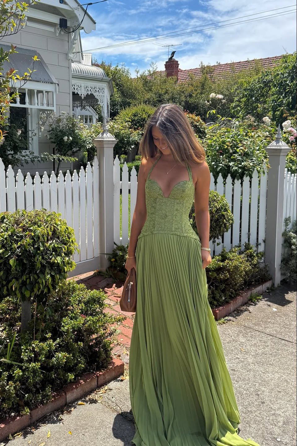 Vivian Elegant Pleated Corset Maxi Dress - Perfect Wedding Guest & Evening Wear - Image 3