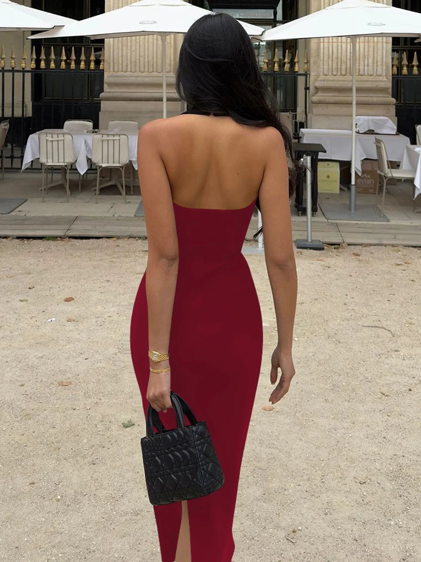 Yasmin Halter Neck Bodycon Maxi Dress - Elegant Occasion Dress for Women - Image 10