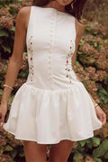 Zofia Sleeveless Embroidered Mini Dress - Elegant Occasion Dress for Women - Image 3