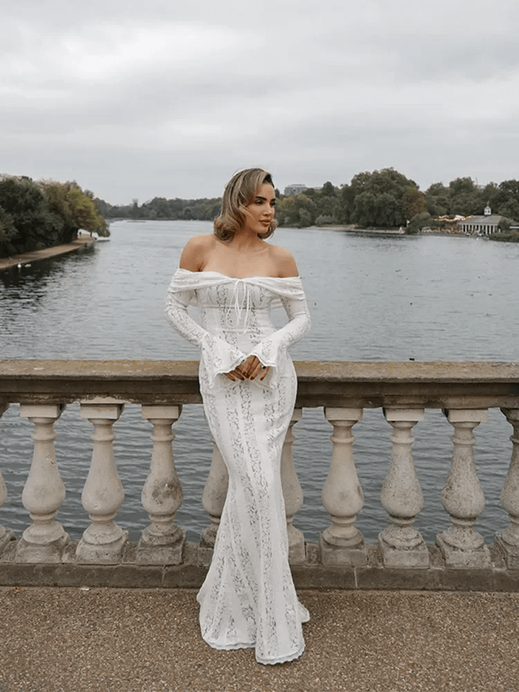 Abby Off Shoulder Lace Maxi Dress - Elegant Occasion Dress for Women - Image 5
