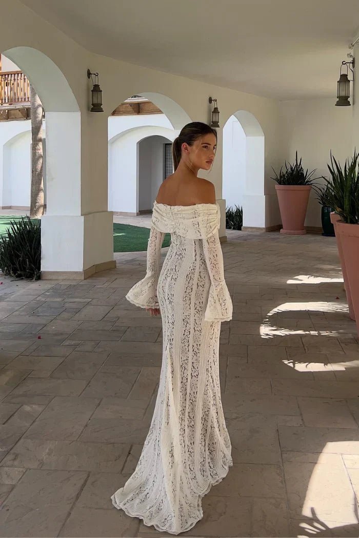 Abby Off Shoulder Lace Maxi Dress - Elegant Occasion Dress for Women - Image 4