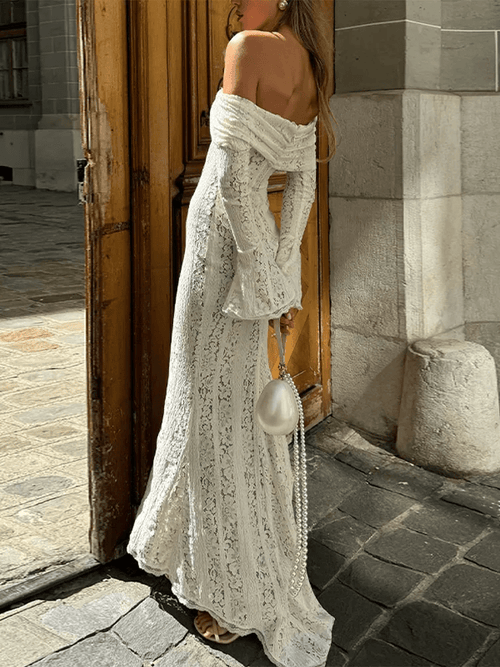 Abby Off Shoulder Lace Maxi Dress - Elegant Occasion Dress for Women - Image 2