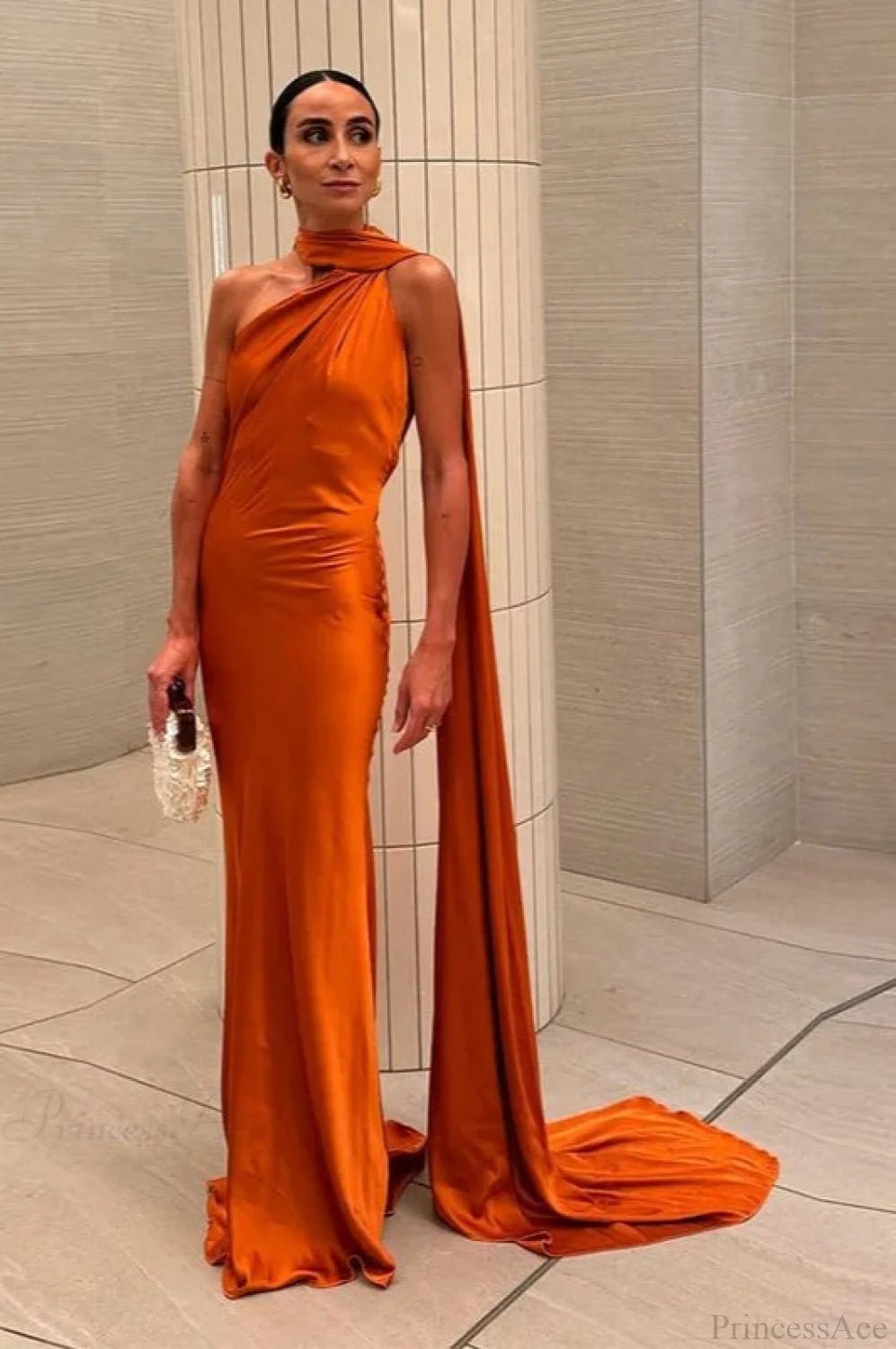 Celeste Satin Halter Evening Dress - Sleeveless Wedding Guest Dress - Image 13