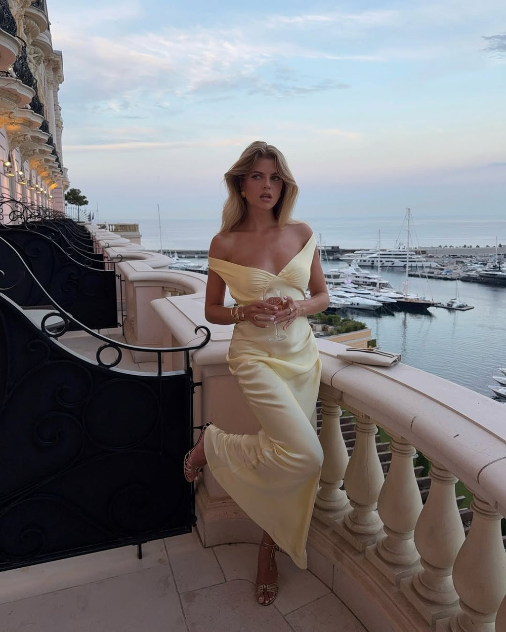 Alice Off-Shoulder Satin Maxi Dress - Backless Formal Wedding Guest Dress - Image 6