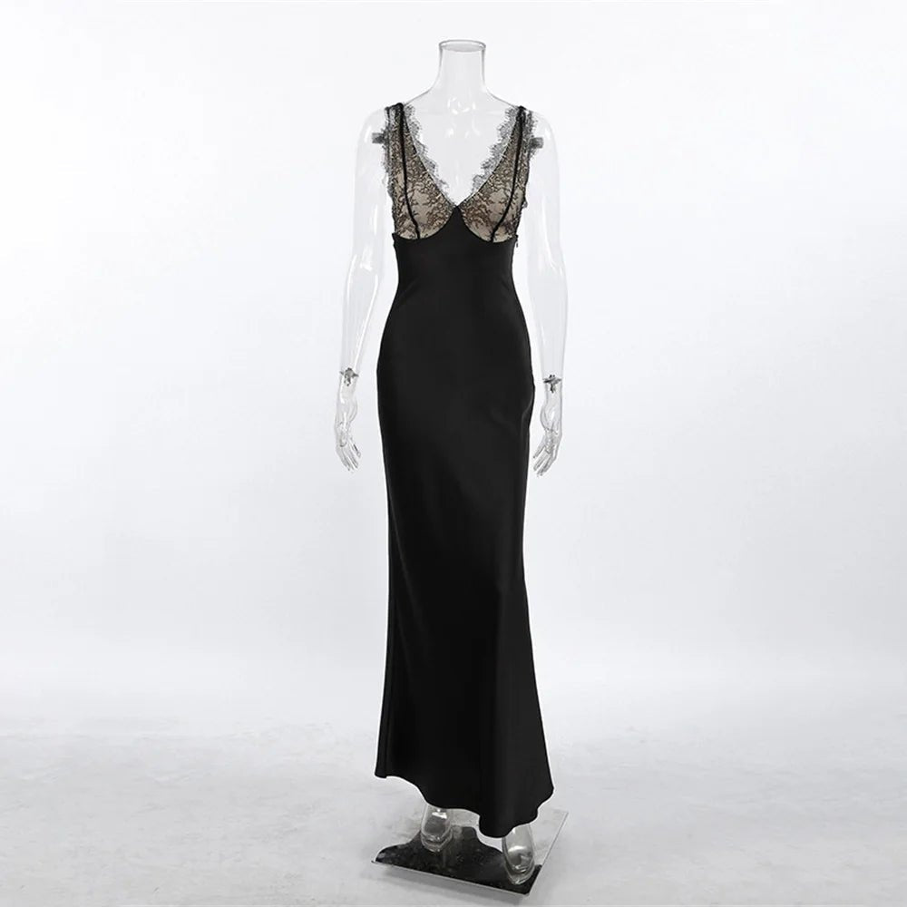 Ambre Lace V-Neck Patchwork Summer Dress - Elegant Occasion Dress for Women - Image 7