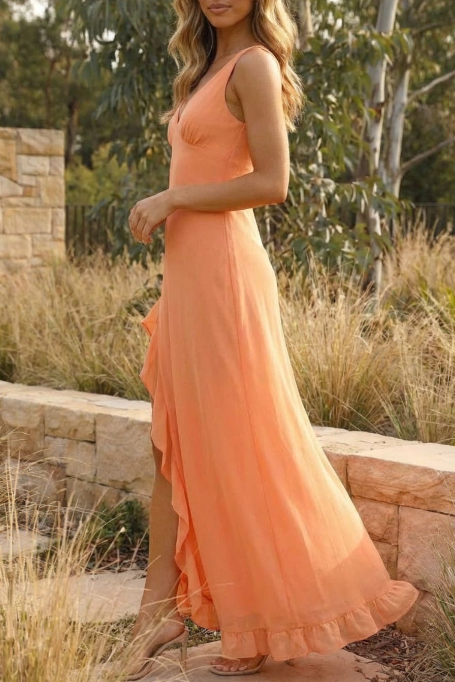 Amiah Sleeveless Ruffled Slit Maxi Dress - Elegant Occasion Dress for Women - Image 6