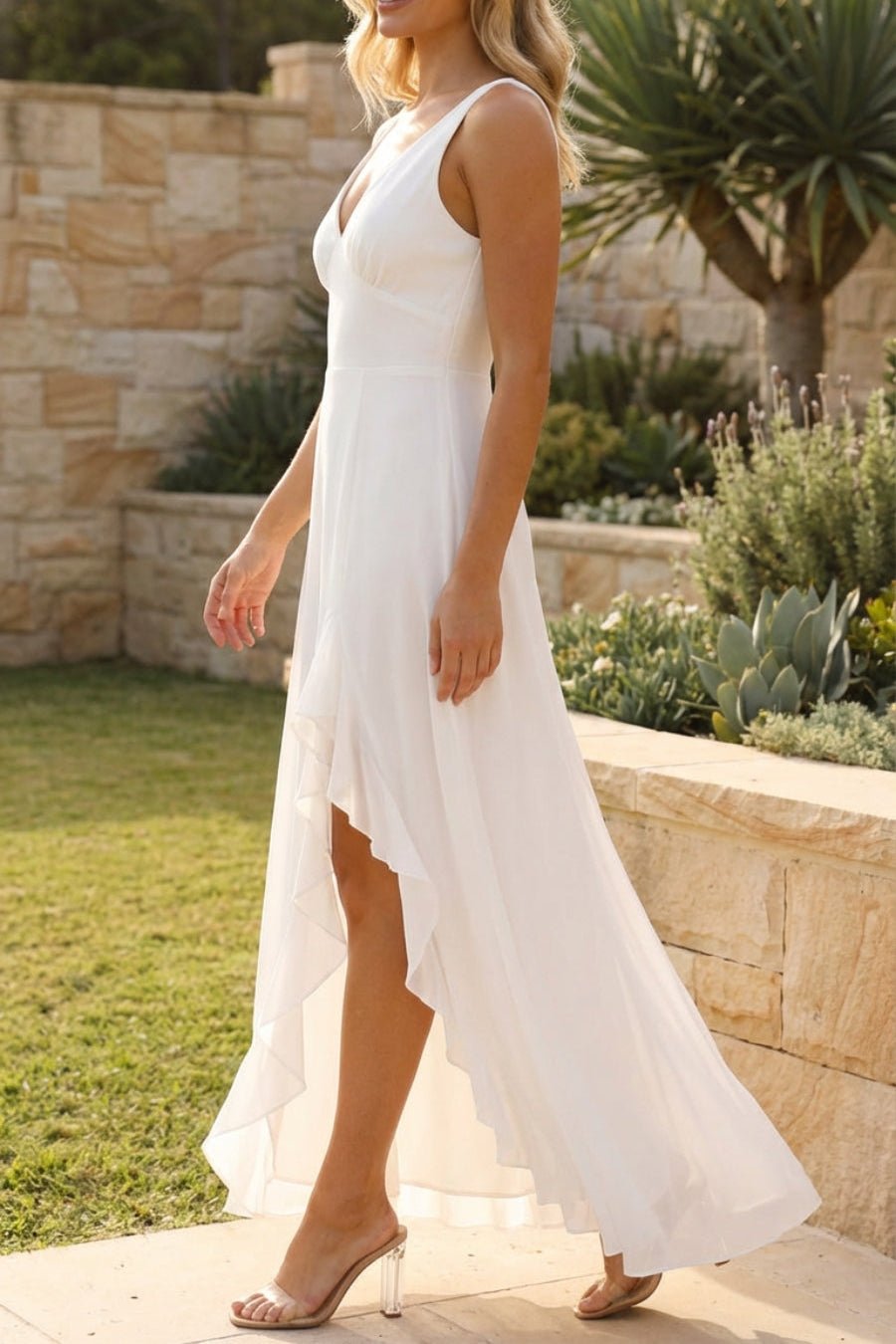 Amiah Sleeveless Ruffled Slit Maxi Dress - Elegant Occasion Dress for Women - Image 2