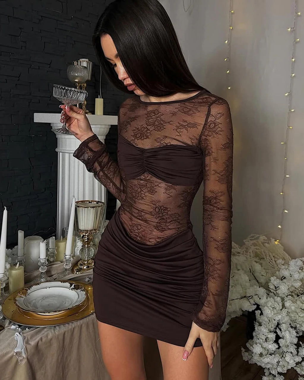 Angela Backless Lace Mini Dress - Elegant Occasion Dress for Women
