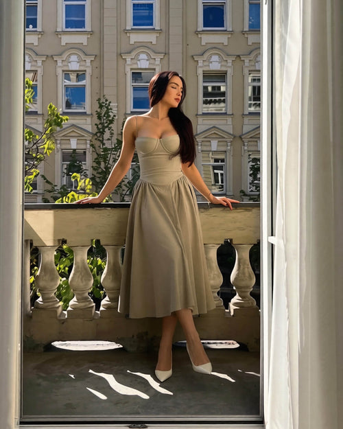 Annika Sleeveless Strap Midi Dress - Elegant Occasion Dress for Women