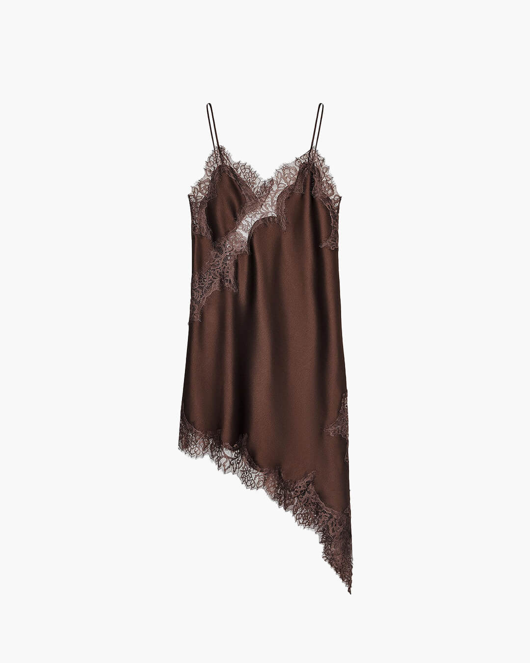 Chiara Asymmetric Satin Lace Midi Dress for Women - Satin Party Dress - Image 2
