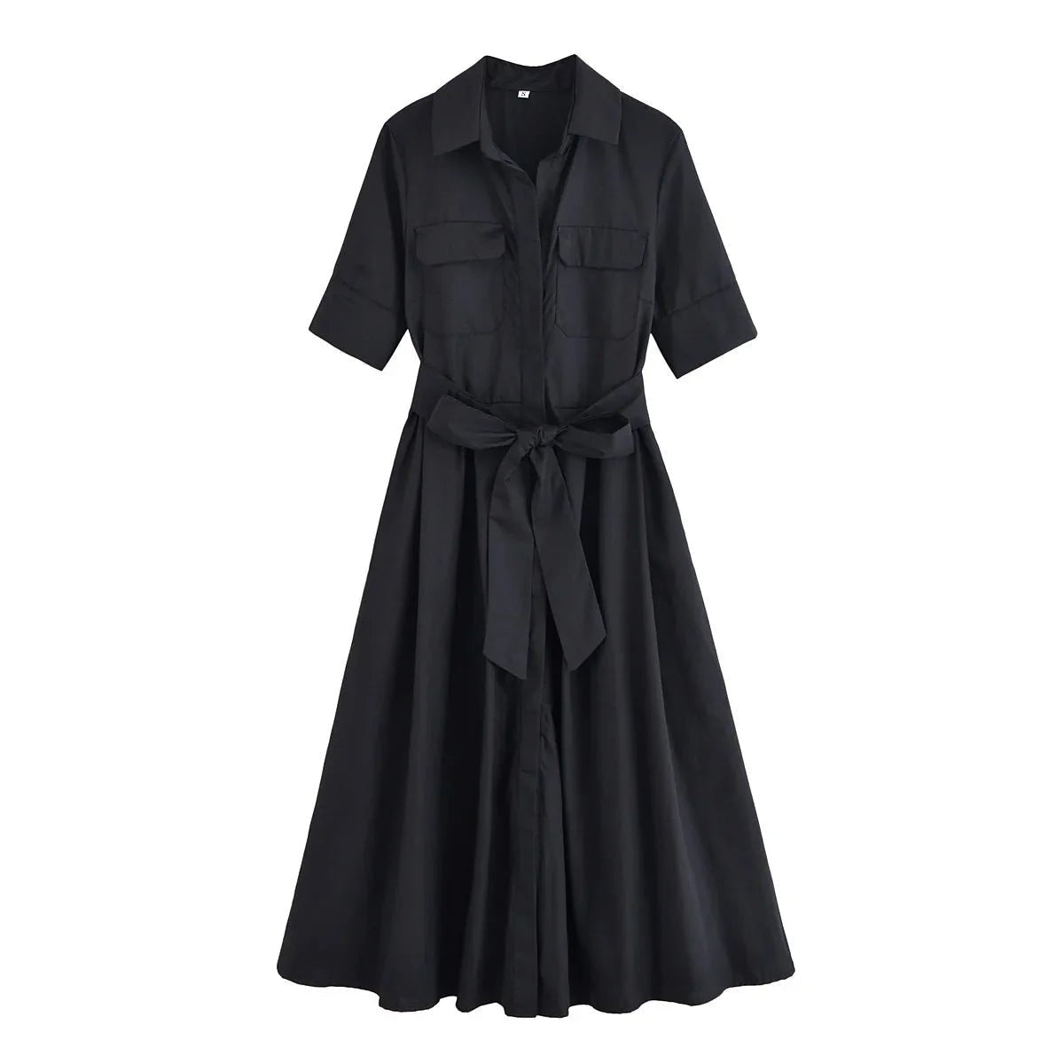 Beatrice Women's Belted Cotton Shirt Midi Dress - Image 13