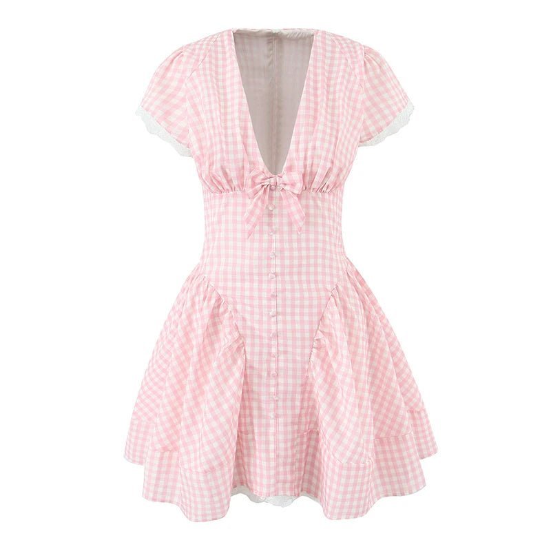 Mia Bow V-Neck Mini Dress - Elegant Occasion Dress for Women - Image 13