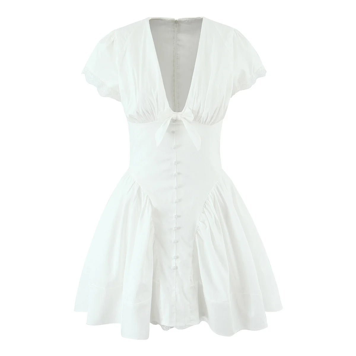 Mia Bow V-Neck Mini Dress - Elegant Occasion Dress for Women - Image 11