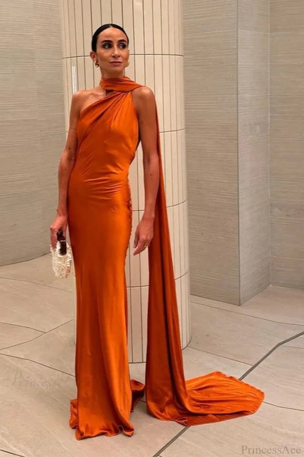 Beatrice Halter Backless Satin Maxi Dress for Women - Sleeveless Evening Dress - Image 3