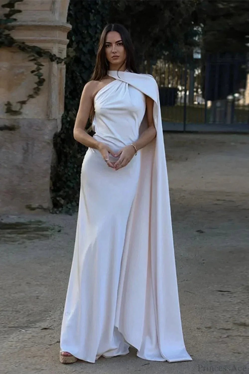 Beatrice Halter Backless Satin Maxi Dress for Women - Sleeveless Evening Dress - Image 5
