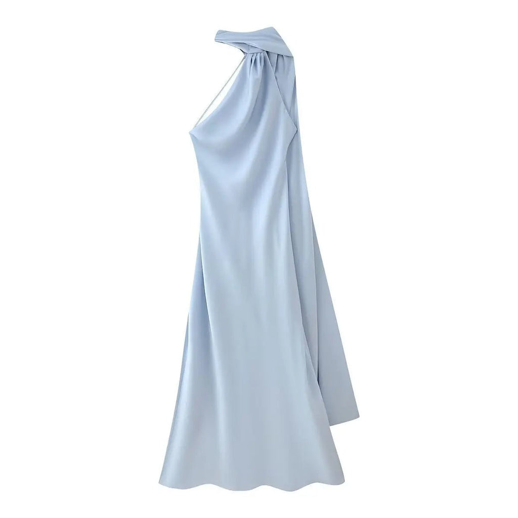 Beatrice Halter Backless Satin Maxi Dress for Women - Sleeveless Evening Dress - Image 13