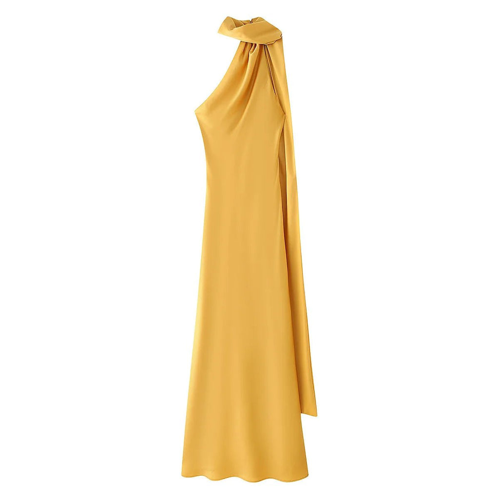 Beatrice Halter Backless Satin Maxi Dress for Women - Sleeveless Evening Dress - Image 8