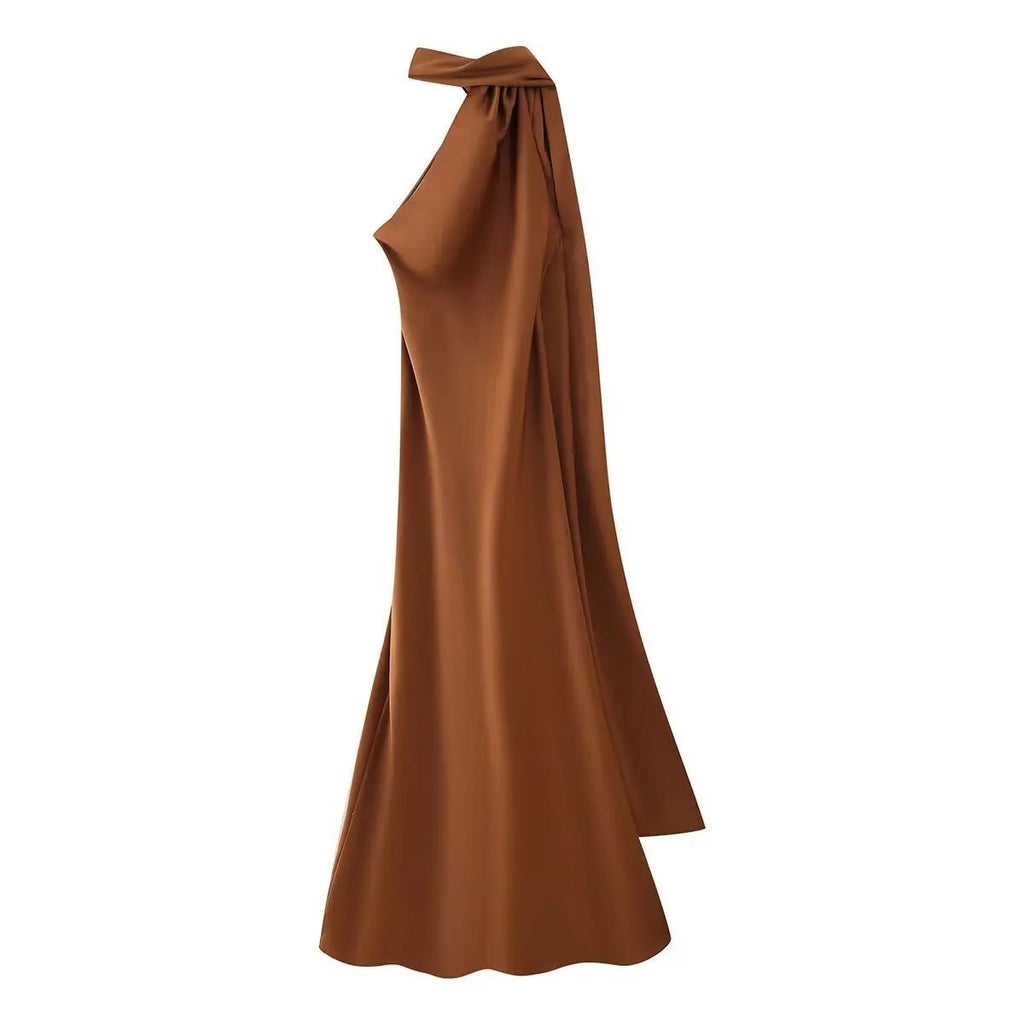 Beatrice Halter Backless Satin Maxi Dress for Women - Sleeveless Evening Dress - Image 16