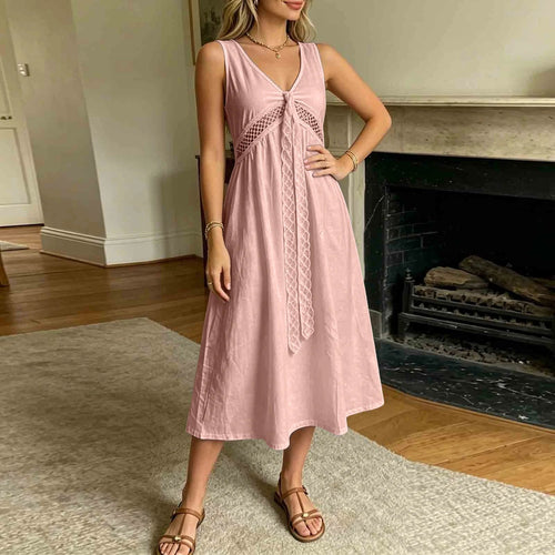 Beatrice Lace Trim A-Line Summer Dress - Elegant Occasion Dress for Women - Image 2