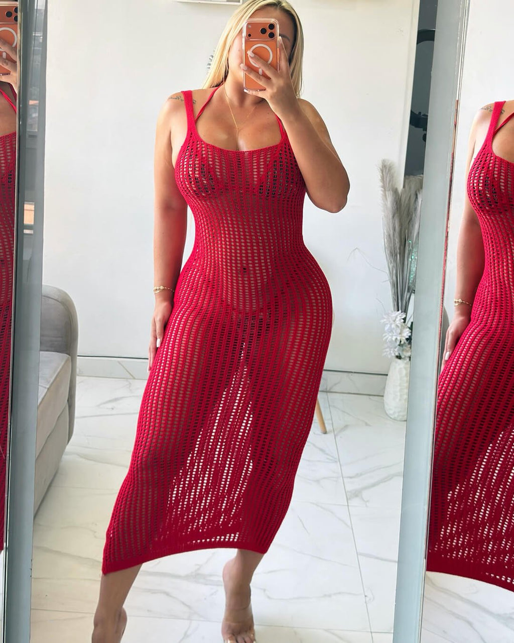 Beatrice Open Back Knitted Boho Cover Up Dress - Elegant Occasion Dress for Women - Image 6