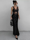 Nadia Deep V-Neck Lace Maxi Dress - Elegant Occasion Dress for Women