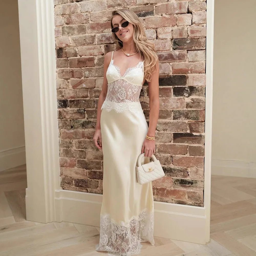 Sandra Lace V-Neck Maxi Dress - Elegant Occasion Dress for Women - Image 4