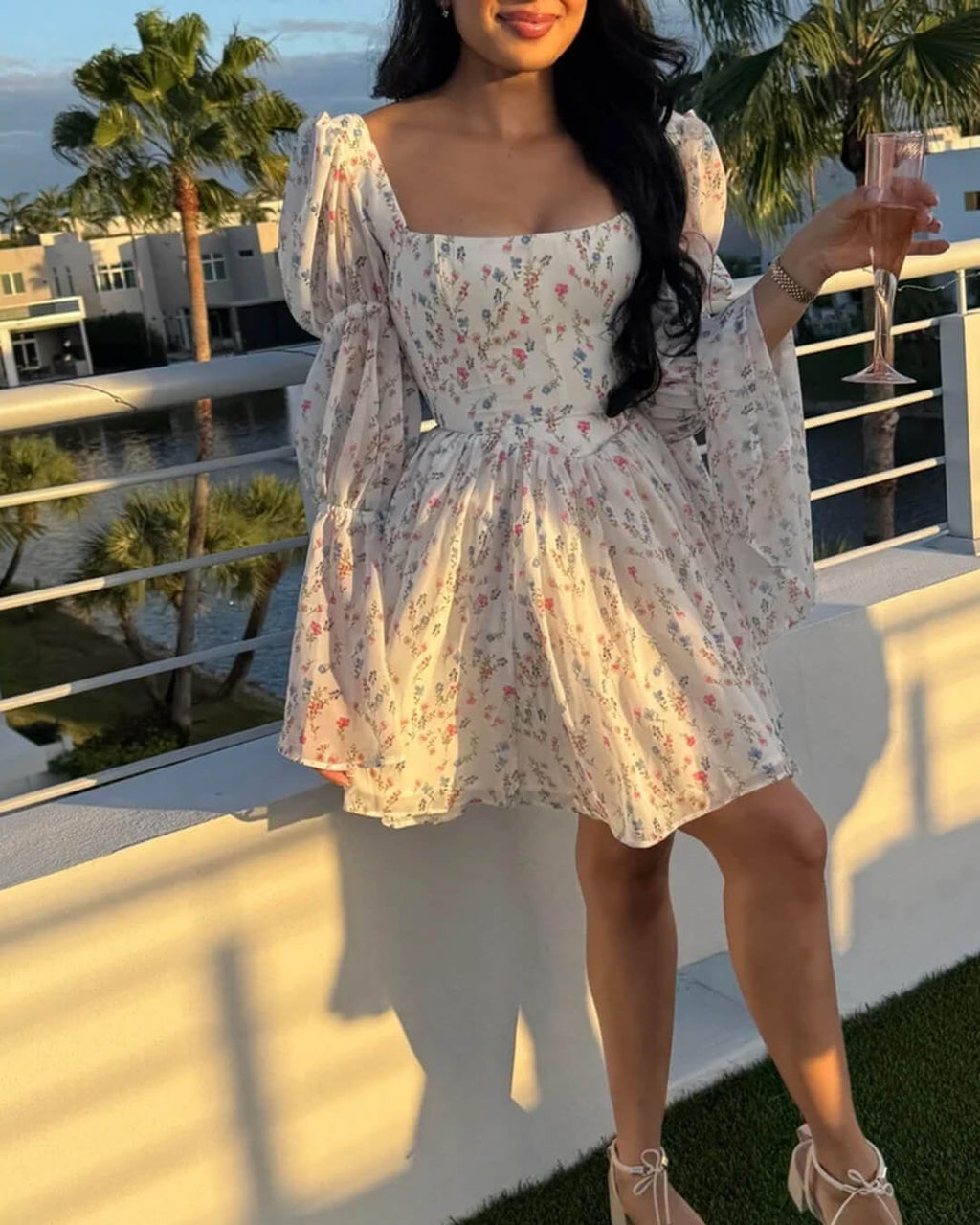 Rose Off-Shoulder Ruffled Mini Dress - Elegant Occasion Dress for Women - Image 5