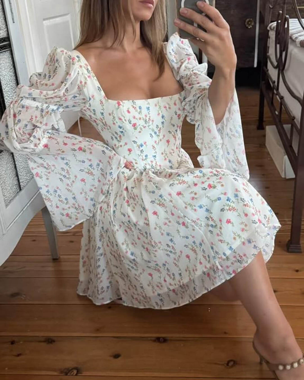 Rose Off-Shoulder Ruffled Mini Dress - Elegant Occasion Dress for Women - Image 3