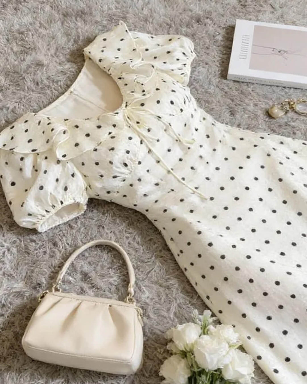 Rachel Polka Dot V-Neck Maxi Dress - Elegant Occasion Dress for Women - Image 2