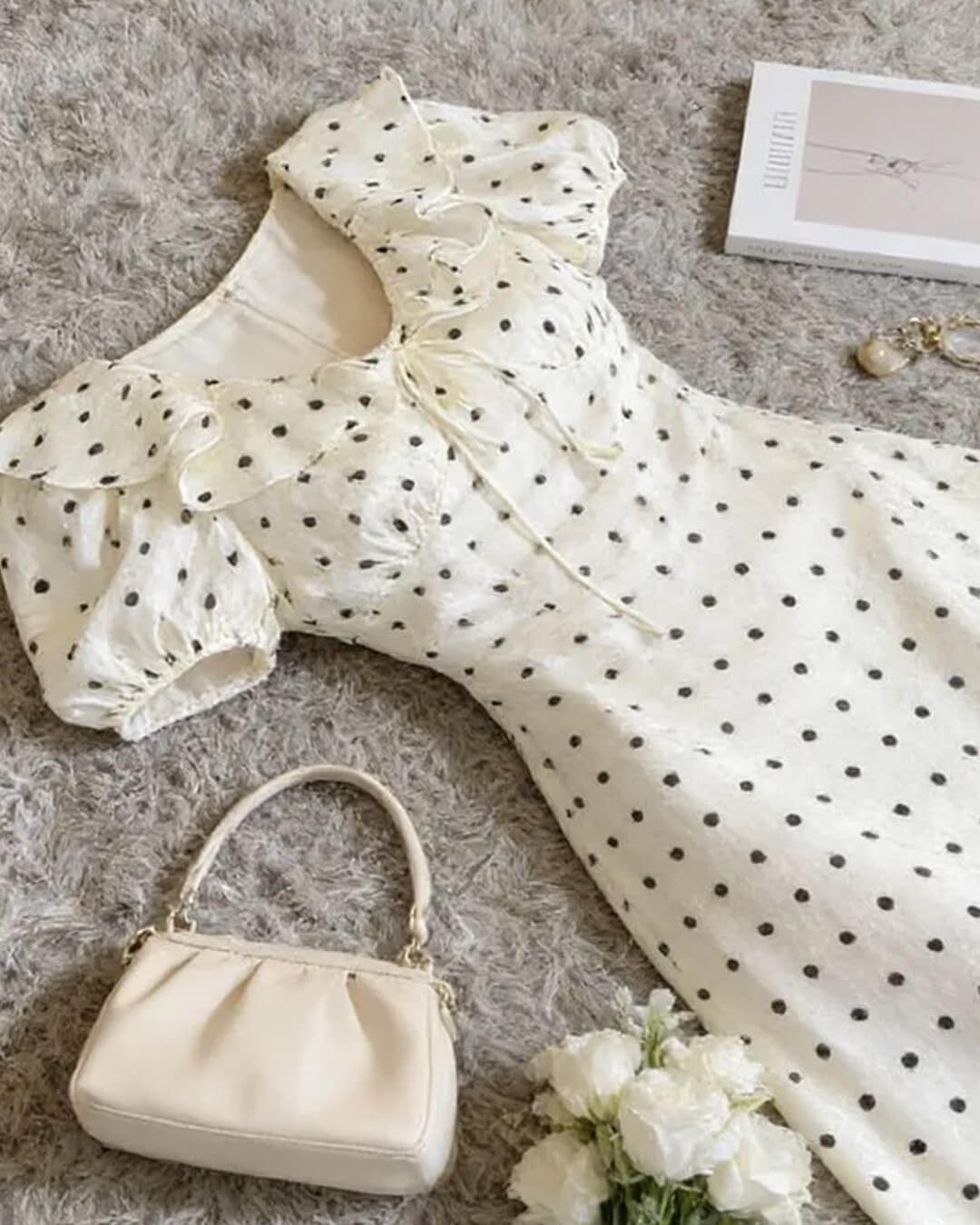 Rachel Polka Dot V-Neck Maxi Dress - Elegant Occasion Dress for Women - Image 2